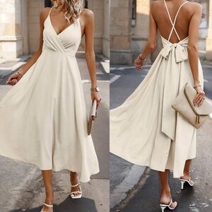 Luxe crisscross tie back dress